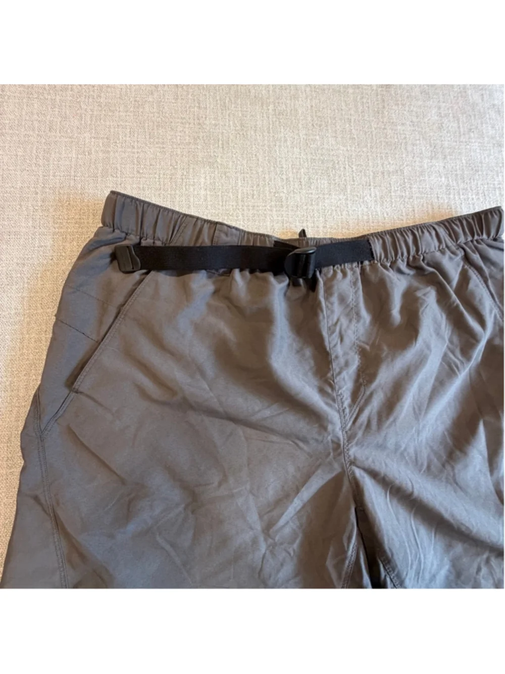 North Face Shorts Mens Gray Ripstop belted Outdoor Hiking Utility Shorts XL